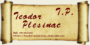 Teodor Plešinac vizit kartica
